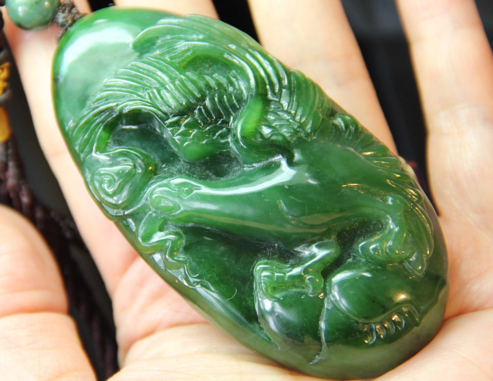 Jade Eagle Palm Stone #1772