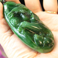 Hand Carved Jade Eagle Palm Stone #1772