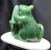 2" Jade Mouse With Corn On White Marble