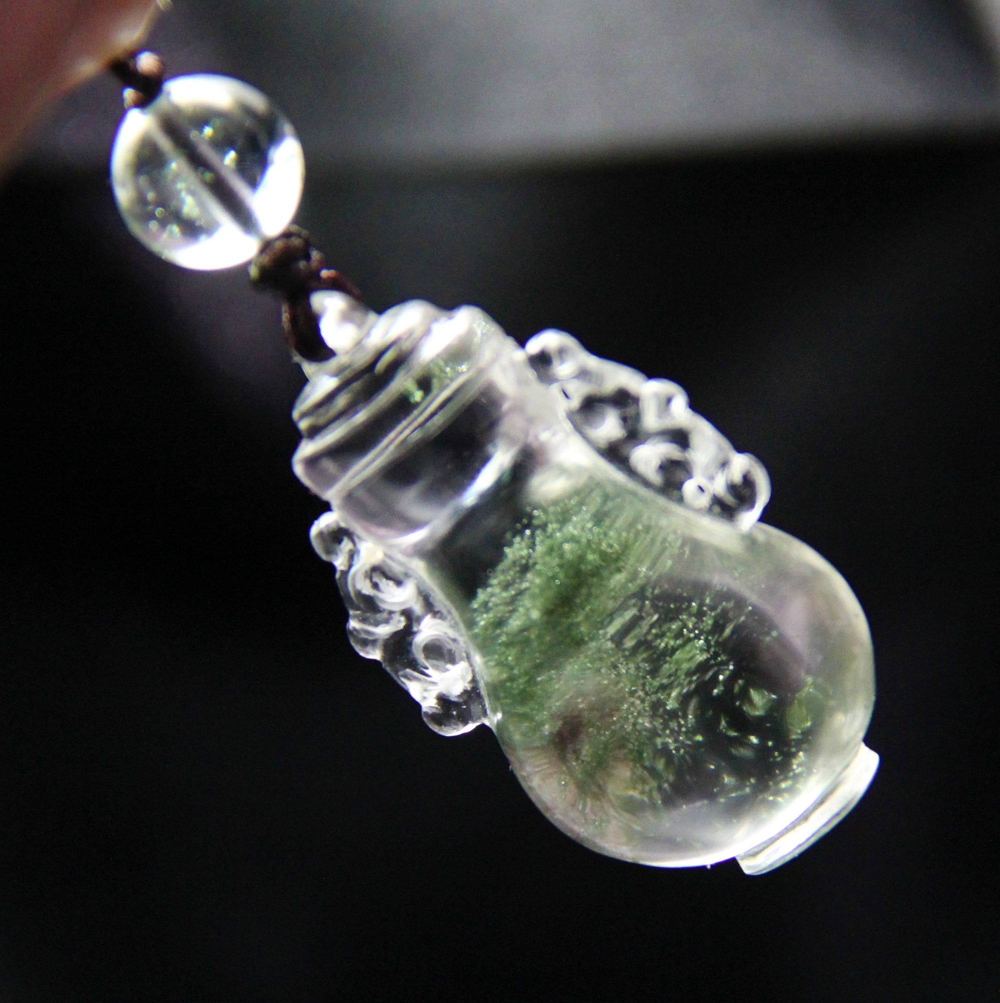 Top Grade Natural Green-Phantom Crystal Pendant #1571