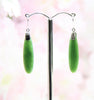 SILVER LONG TEARDROP EARRINGS #1076