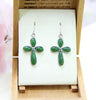 FLOWER CROSS JADE EARRINGS #1072