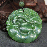 Jade PI Harmony Ruyi Cloud Dragon Pendant #1156