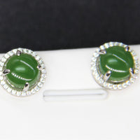 Top Grade Siberian Jade Studs #1934