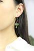 SILVER HEART SHAPE JADE EARRINGS #1525