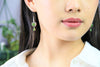 SILVER HEART SHAPE JADE EARRINGS #1525