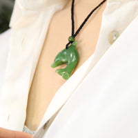 Lucky Dolphin Dance Siberian Jade Pendant #1511