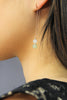 14K White Jade& Qing Hai Qing Earrings #1894