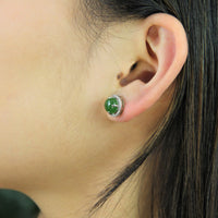 Top Grade Siberian Jade Studs #1934