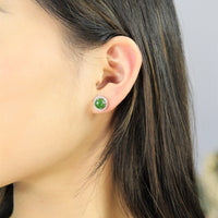 Top Grade Siberian Jade Studs #1934