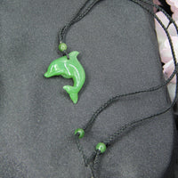 Lucky Dolphin Dance Siberian Jade Pendant #1511