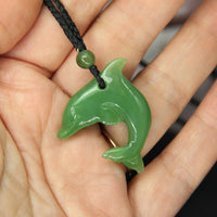 Lucky Dolphin Dance Siberian Jade Pendant #1511