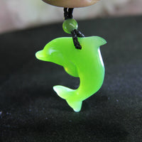 Lucky Dolphin Dance Siberian Jade Pendant #1511