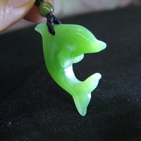 Lucky Dolphin Dance Siberian Jade Pendant #1511