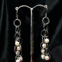 AKOYA LONG CHAIN PEARL EARRINGS #1617