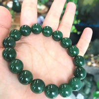 12mm Canadian Jade Beaded Bracelet #2072